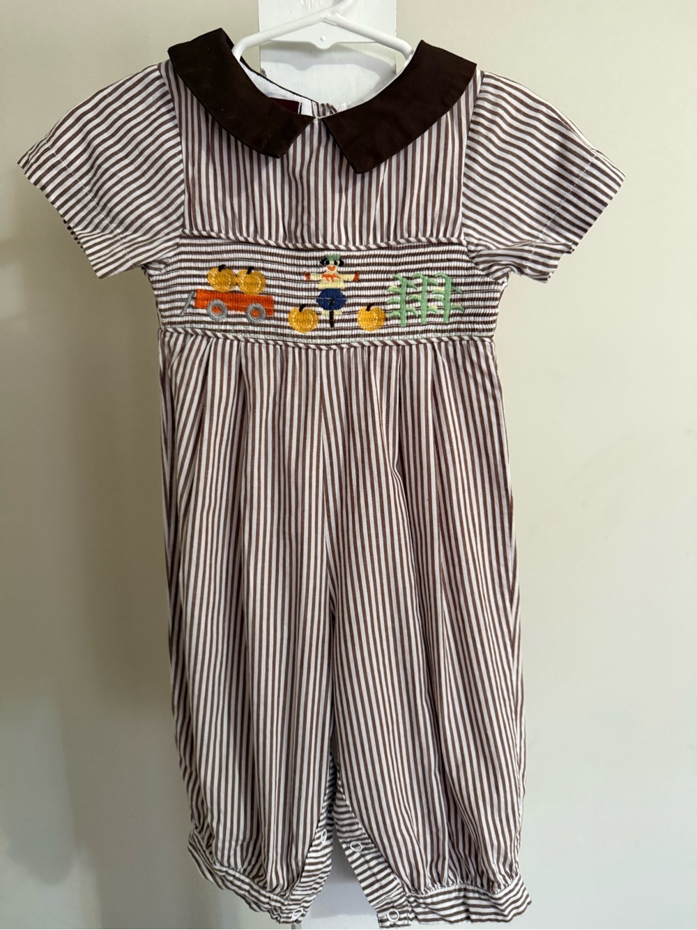 New Lil Cactus Smocked Fall Bubble Romper
